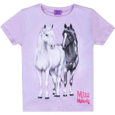 Miss Melody Kurzarm T-Shirt mit Pferd 76066 in hellem lila