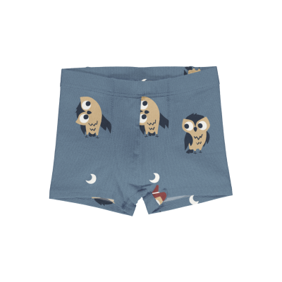 Maxomorra Jungen Unterhose BOXER OWL mit Eulen in hellblau
