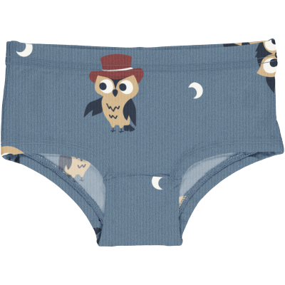 maxomorra Mädchen Unterhose Briefs Hipsters mit Eulen in blau