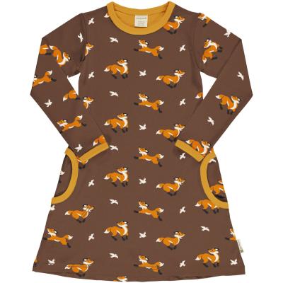 maxomorra Langarmkleid Fuchs Dress FOX in braun