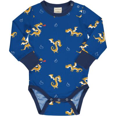 maxomorra Baby Langarm Body Drachen BODY DRAGON dunkelblau