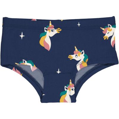 maxomorra Mädchen Unterhose Einhorn Briefs Hipster Unicorn dunkel