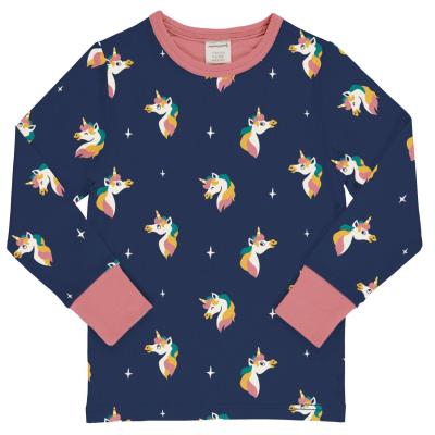 maxomorra Langarmshirt Einhorn Top LS Unicorn dunkel