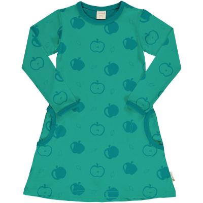 maxomorra Langarmkleid Dress Mono Apple in türkis