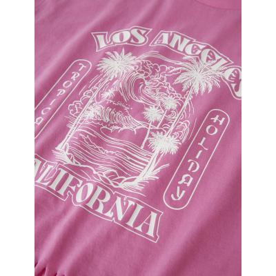 name it Mädchen T- Shirt kurzarm mit Fransen Valone Strawberry Moon