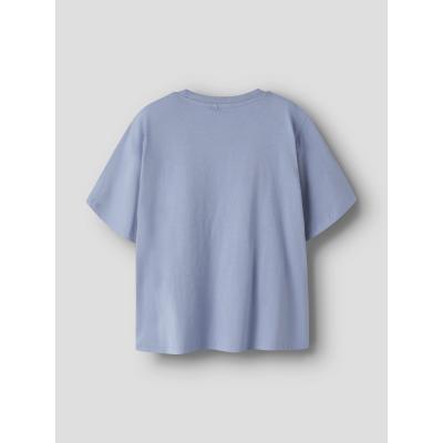 name it Mädchen T- Shirt kurzarm mit Stickerei NKFVALONE blau mit Muschel
