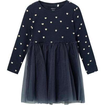 name it festliches Tüllkleid mit Herzchen nmfNADJA dunkelblau