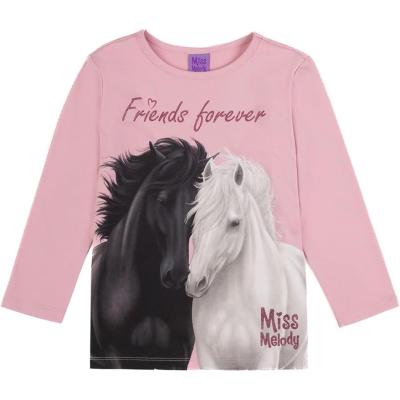 Miss Melody Langarmshirt mit 2 Pferden Friends Forever in rosa 76031