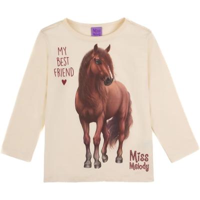 Miss Melody Langarmshirt mit Pferde 76029 in wollweiß