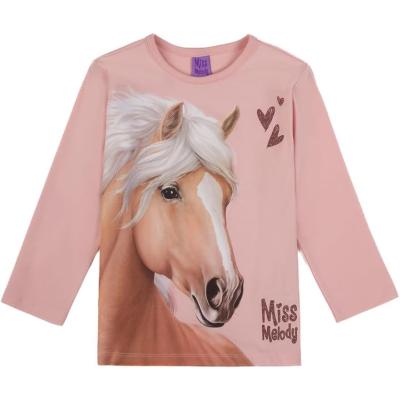Miss Melody Langarmshirt mit Pferd 76030 in hellem rosa