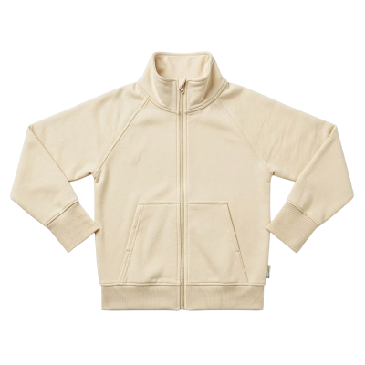 maxomorra einfarbige Sweatjacke GOTS Jacket Solid Creme
