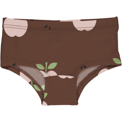 maxomorra Mädchen Unterhose Briefs Hipsters mit Äpfel in braun