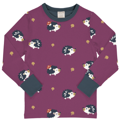 maxomorra Mädchen Langarmshirt mit Igel Top LS Hedgehog