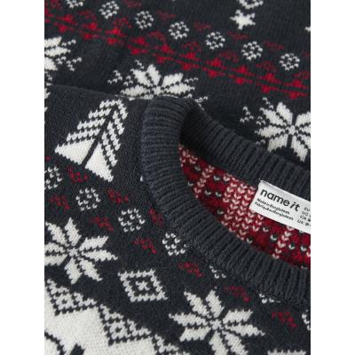 name it Strickpullover Winter Weihnachtspulli nknRISMAS Dark Sapphire