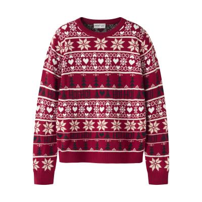 name it Strickpullover Winter Weihnachtspulli nknRISMAS Dahlia Red