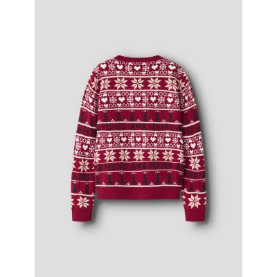 name it Strickpullover Winter Weihnachtspulli nknRISMAS Dahlia Red