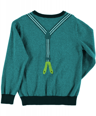 name it Strickpullover Hosenträger nitPALLE blau Gr. 134/140