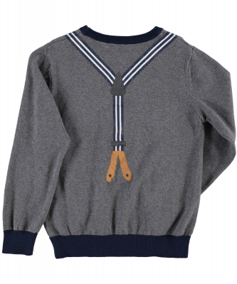 name it Strickpullover Hosenträger Palle grau