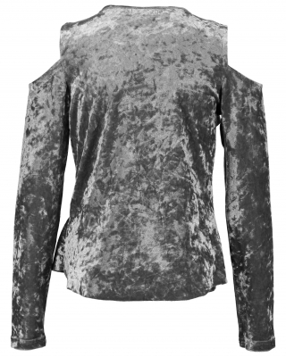 blue seven Samt Oberteil 570043 Silbergrau