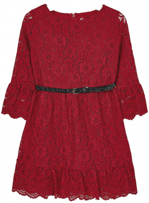 mayoral festliches Spitzenkleid 7930 Rot Gr. 157 158