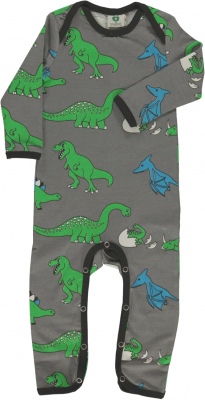 Smafolk Jungen Schlaf Strampler Dino Spieler grau Gr. 92