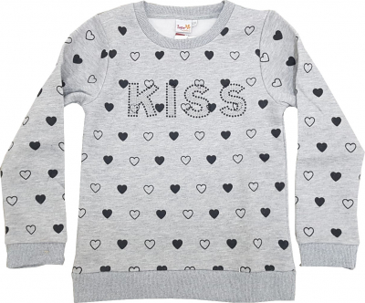 Topo Mädchen Sweatshirt mit Herzchen 670690 Grau