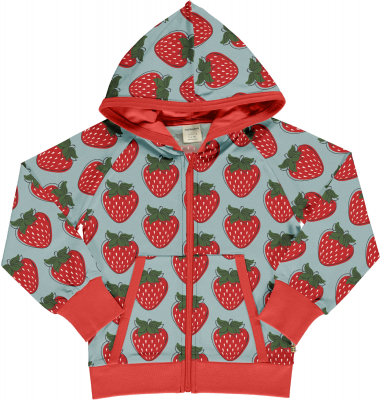 maxomorra Kapuzenjacke Cardigan Hood  mit Erdbeeren STRAWBERRY Gr. 98/104