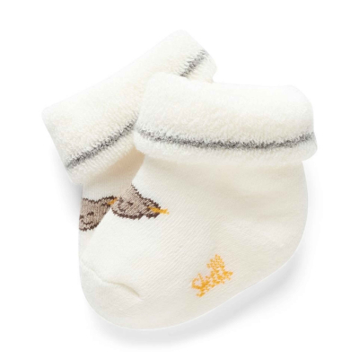 Steiff Vollfrottee Socken Geschenkkarton Baby in Box wollweiß Gr. 50/56