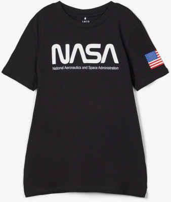 name it Kinder T-Shirt Schwarz mit NASA Logo nlmNASA Gr. 134/140