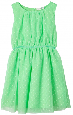 name it festliches Tüllkleid mit Pünktchen nkfVABOSS in grün Gr. 146/152