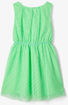 name it festliches Tüllkleid mit Pünktchen nkfVABOSS in grün Gr. 146/152