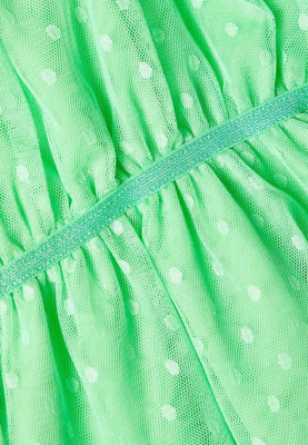 name it festliches Tüllkleid mit Pünktchen nkfVABOSS in grün Gr. 146/152