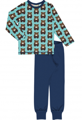 maxomorra Jungen Schlafanzug mit Bären Pyjama BEAR Gr. 110/116