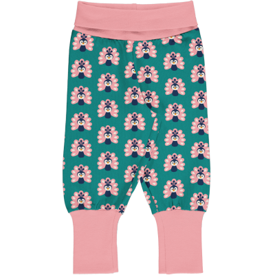 maxomorra Mädchen Schlupf Hose mit Pfaue Pant Rib PEACOCK Gr. 86-92