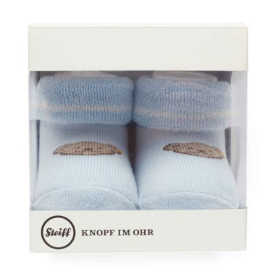 Steiff Vollfrottee Socken Geschenkkarton Baby in Box hellblau