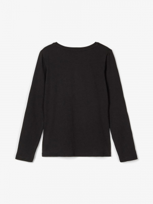 name it Mädchen Langarmshirt nkfSOPHIA Black Gr. 122/128