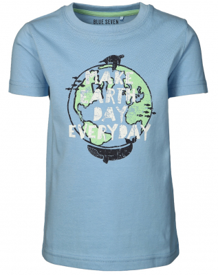 BLUE SEVEN Kurzarm Shirt make earth day Blau 802195