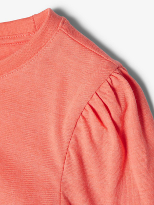 name it Mädchen Sommer Shirt Vivaldi einfarbig Persimmon Gr. 134/140