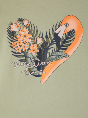 name it Mädchen Sommer T-Shirt nkfVIX Green Gr. 122/128