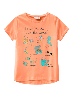name it Mädchen Kurzarm Shirt nmfVIX Cantaloupe