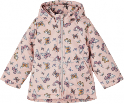 name it Mädchen wattierte Jacke für kühlere Tage nmfMAXI Schmetterlinge