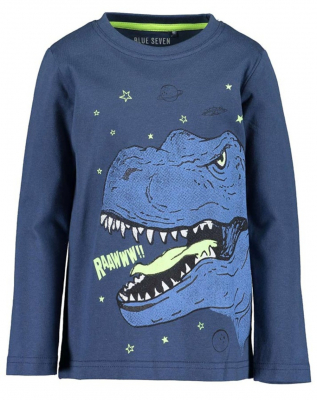 blue seven Langarmshirt Dino (leuchtet im Dunkeln) Blau Gr. 98