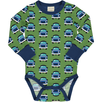 maxomorra Baby Langarm Body mit Autos CAR Gr. 74/80