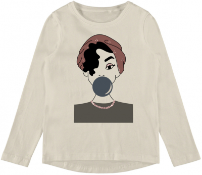 name it Mädchen Langarmshirt nkfVIX Whitecap Gray
