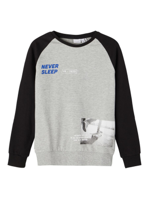 name it Sweatshirt nkmVILDAR in grau Gr. 122/128