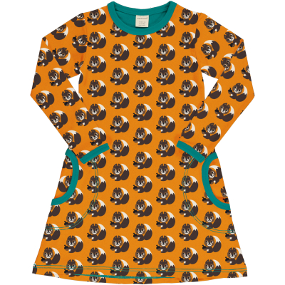 maxomorra Langarm Kleid mit Eichhörnchen Dress SQUIRREL