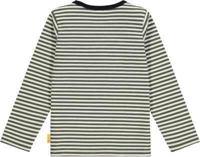 Steiff Langarmshirt mit Quietsche Bär Oliv geringelt 5020 Gr. 116