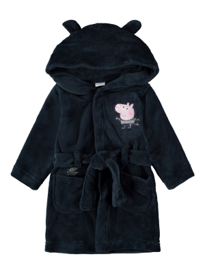 name it Kinder Morgenmantel Bademantel Peppa Pig Wutz Dunkelblau Gr. 86
