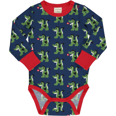 maxomorra Baby Langarm Body mit Drachen DRAGON Gr. 62/68