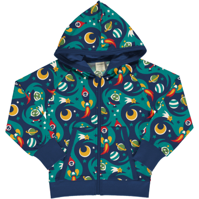 maxomorra Kapuzenjacke Weltraum Cardigan Hood SPACE GOTS